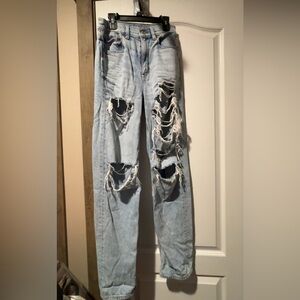 Distressed Light Blue Jeans